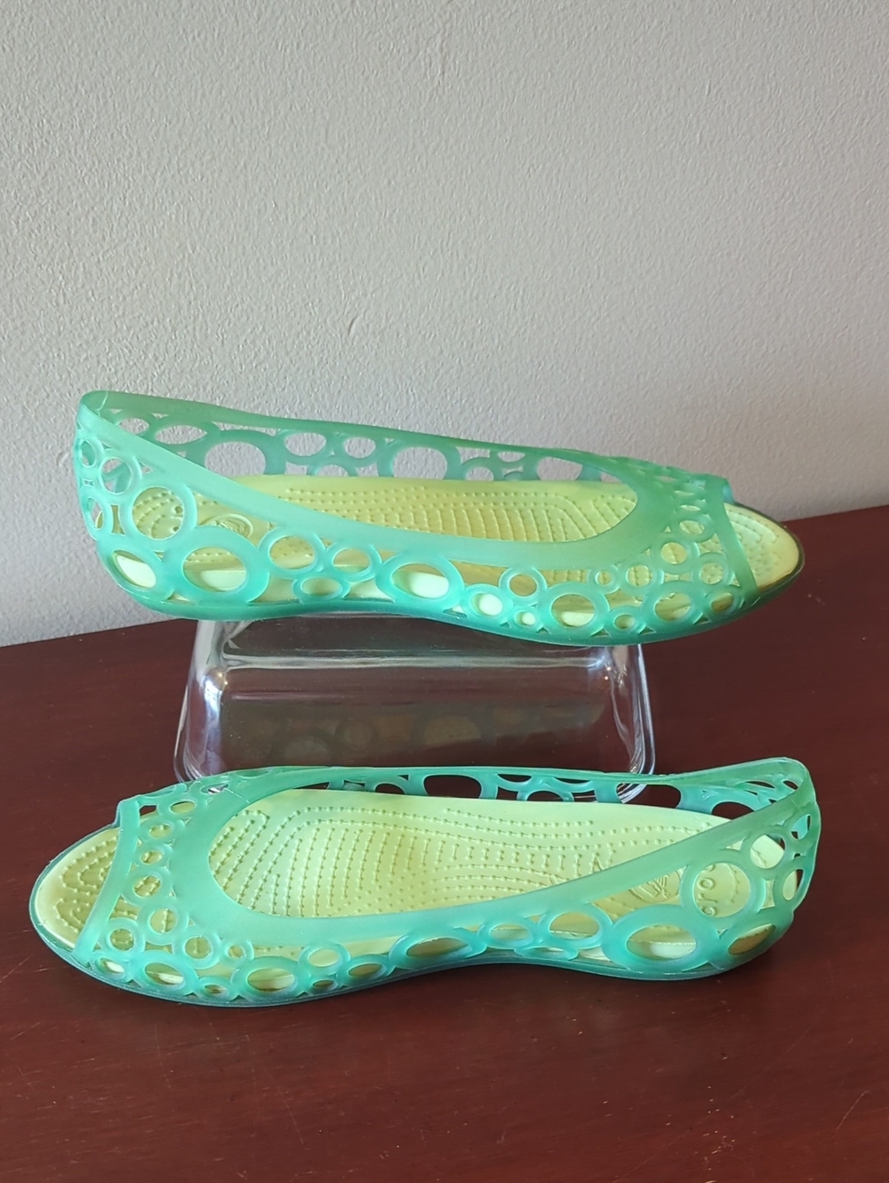 Women's Crocs Adrina Flat Jelly Sandals in Green Size 8